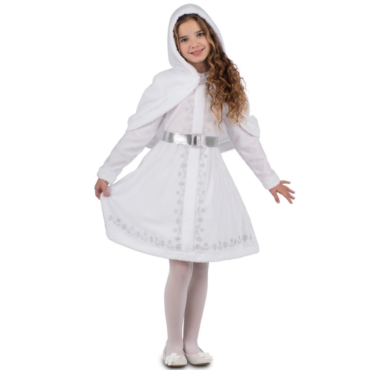 Weißes Weihnachtsfrauenkostüm für Mädchen