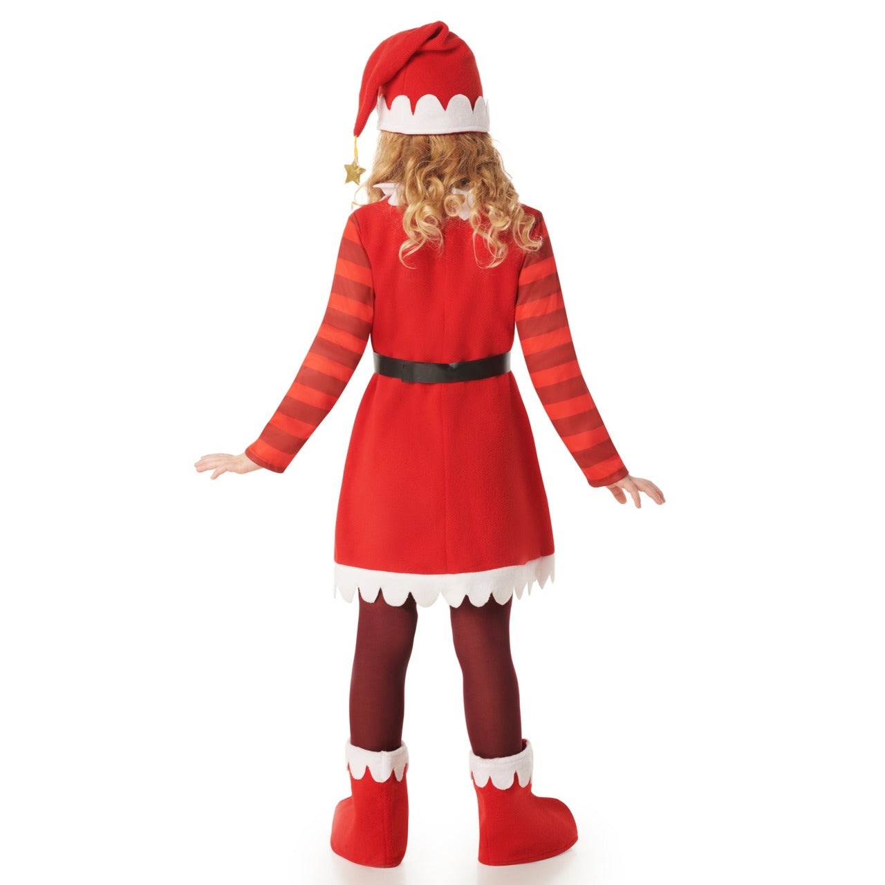 Weihnachtsfrau-Kostüm mit Sternen für Mädchen