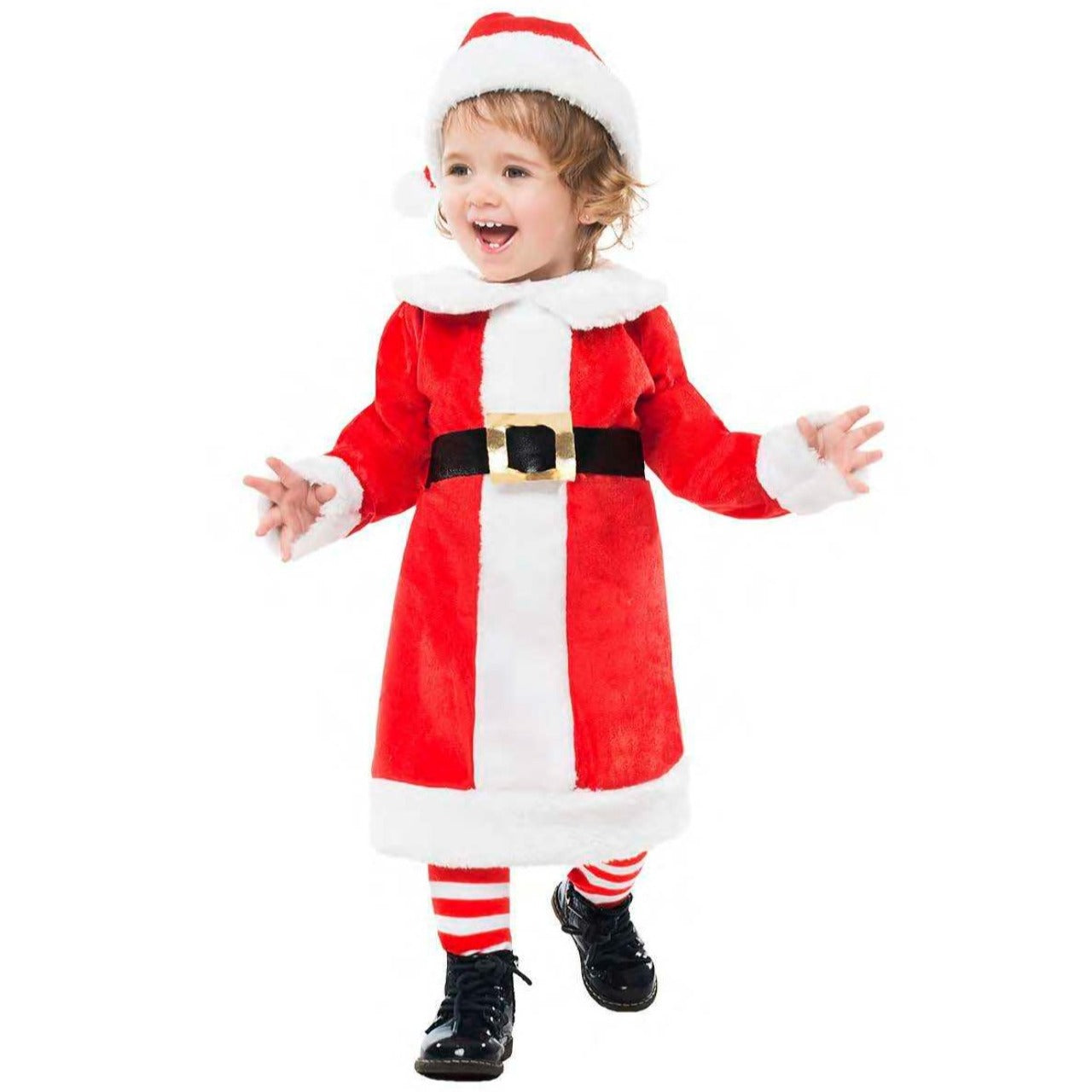 Weihnachtsfrau-Kostüm aus Plüsch für Baby