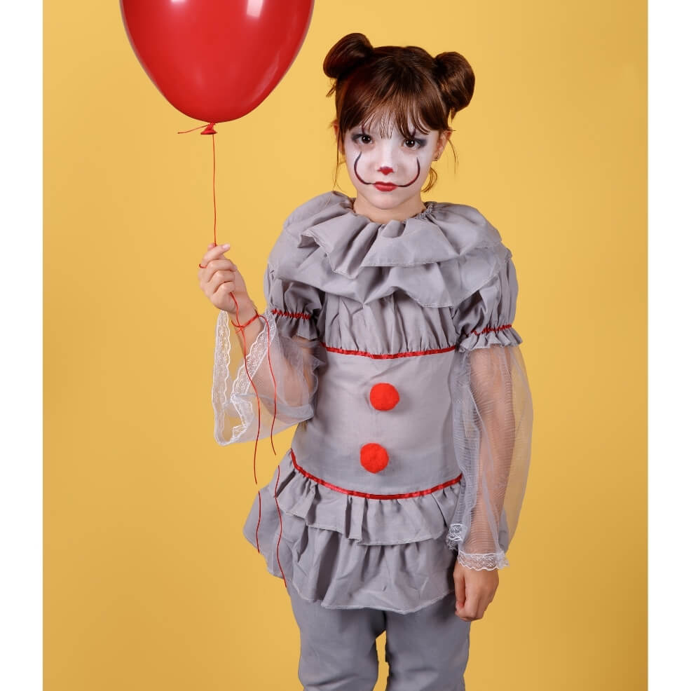 Teuflischer Clown Kostüm für Mädchen