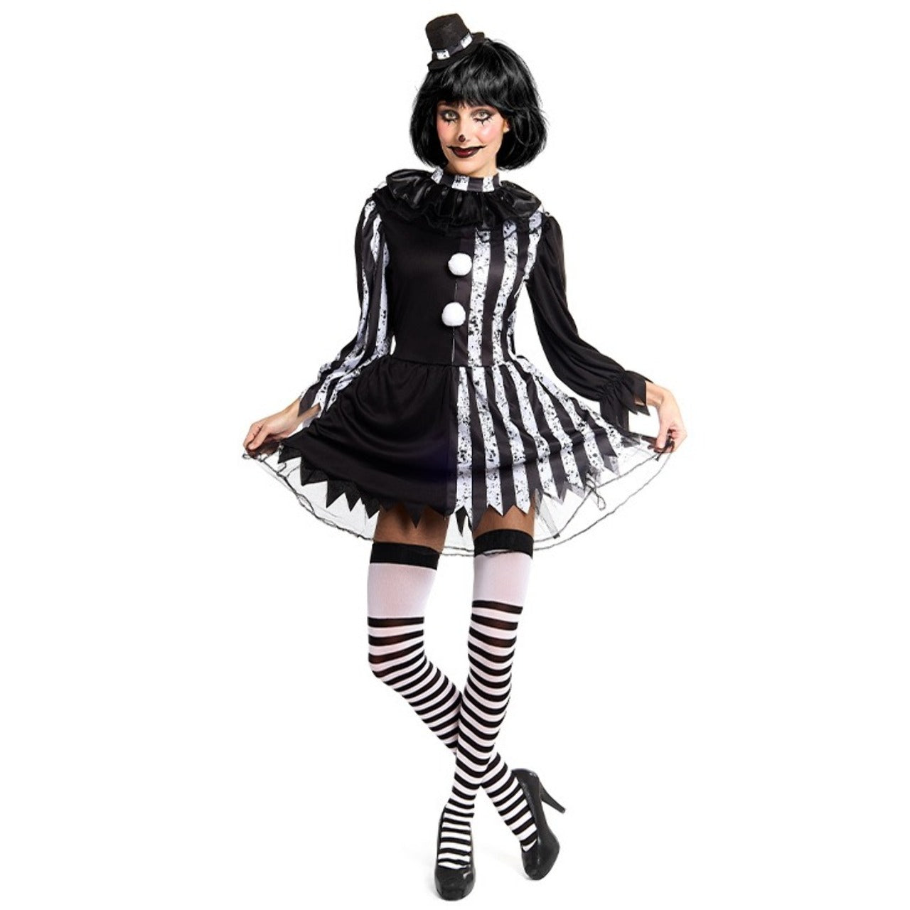 Gruselige Clown-Dame-Kostüm