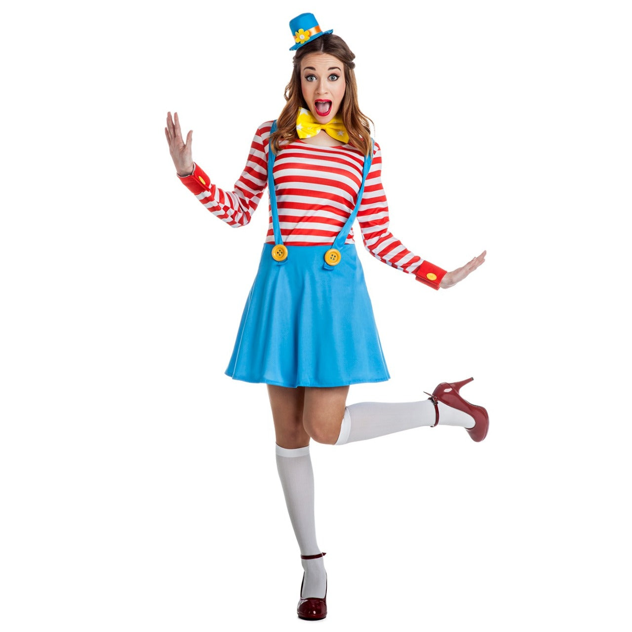 Clownkostüm mit Streifen für Damen