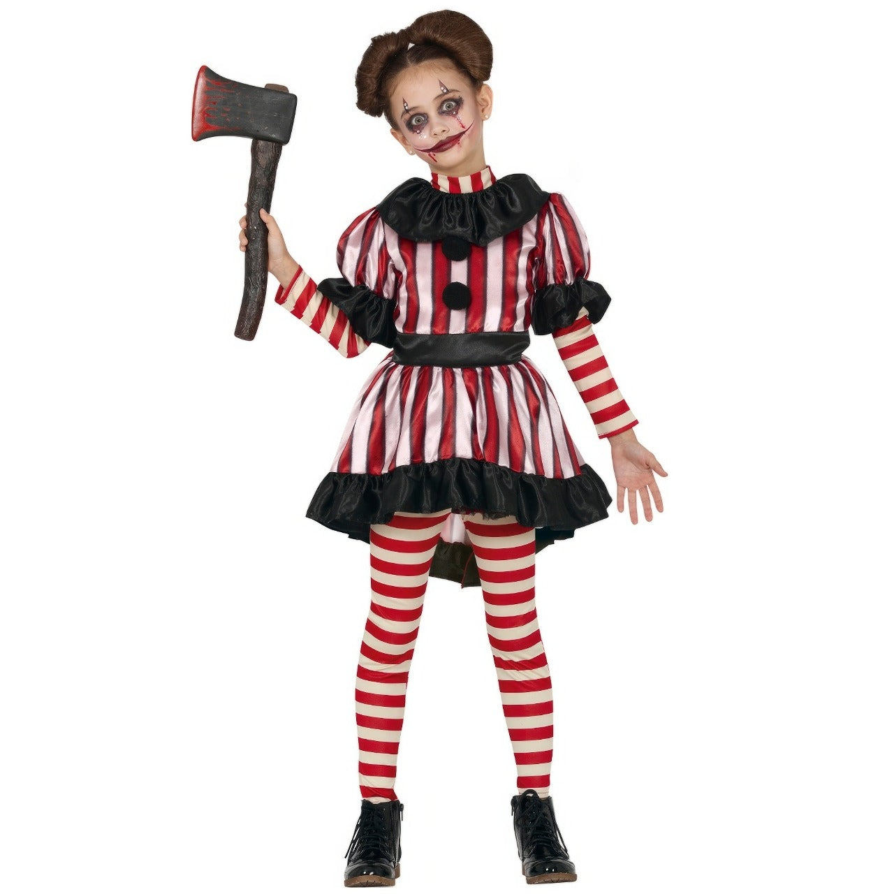 Gruseliger Clown Eco Kostüm für Mädchen