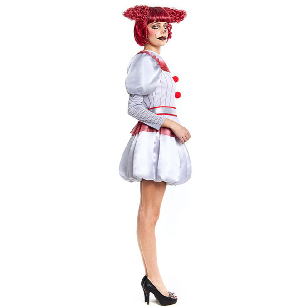 Gruselige ES-Clown-Kostüm für Damen