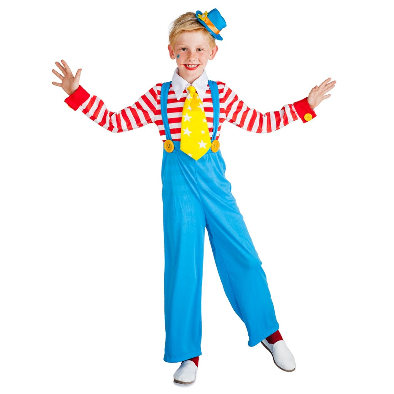 Clown Streifen-Kostüm für Jungen