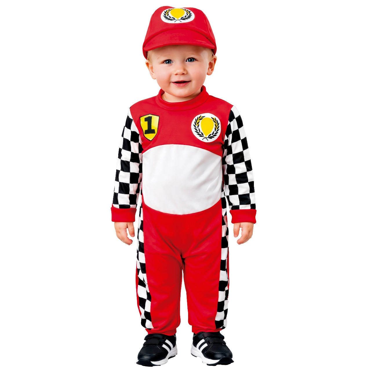 Formel-1-Rennfahrer-Karo-Kostüm für Babys