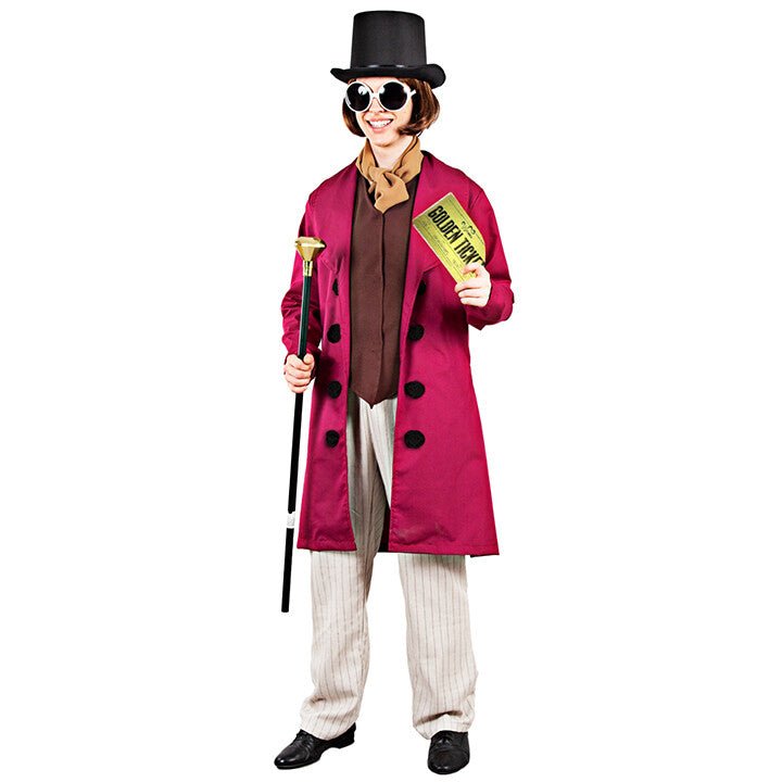 willy wonka handschuhe Willy Wonka Deluxe Kostüm für Karneval