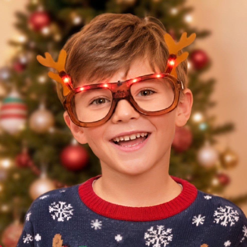Leuchtende Rentier-Weihnachtsbrille