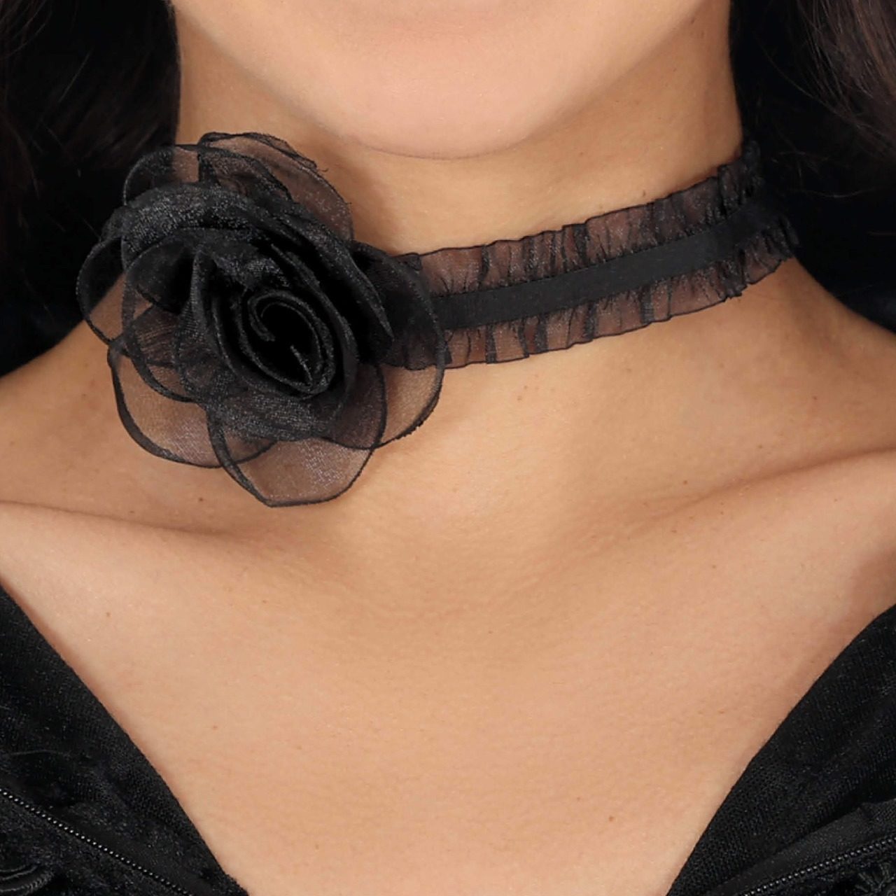 Gothic Halskette mit Blume