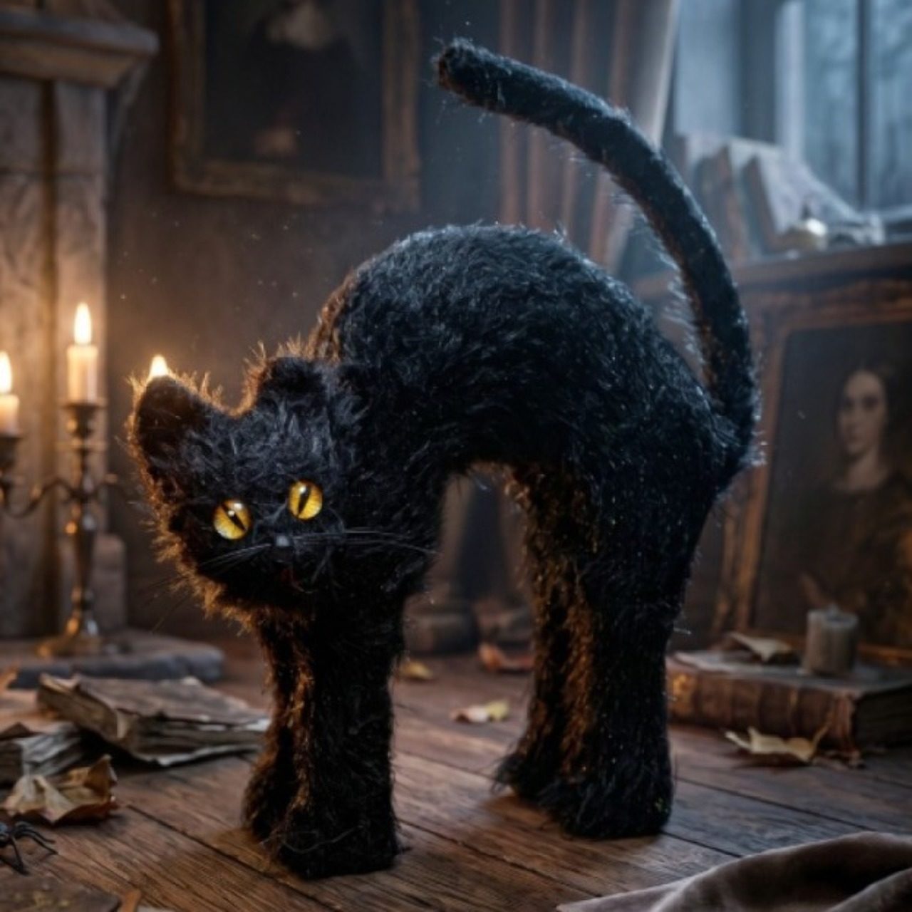 Wütende Schwarze-Katze