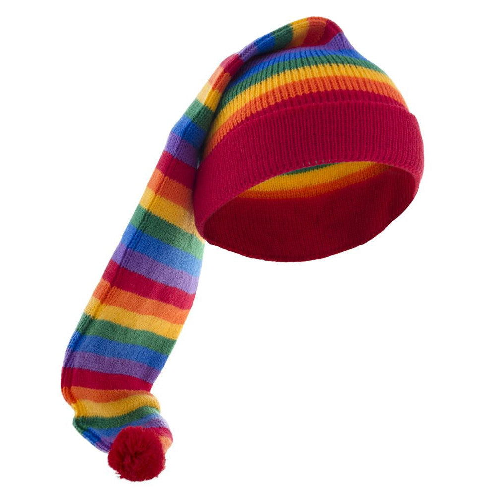 Lange, bunte Mütze