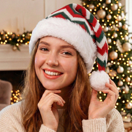 Dreifarbige Weihnachtsmütze