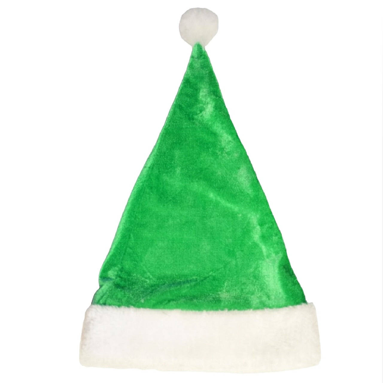 Grüner Samt Weihnachtsmannmütze für Kinder
