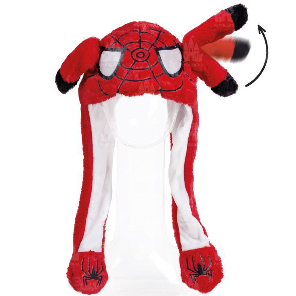 Wackelohr Mütze Superheld-Spider mit beweglichen Ohren und Licht