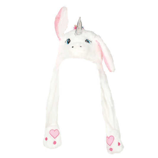 Wackelohr-Mütze Weißes Einhorn mit beweglichen Ohren