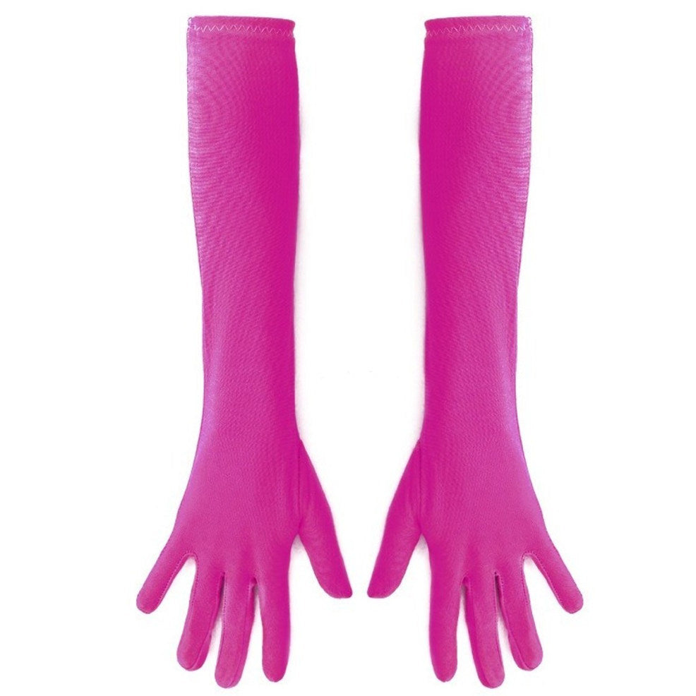 Lange fuchsiafarbene Eco-Handschuhe