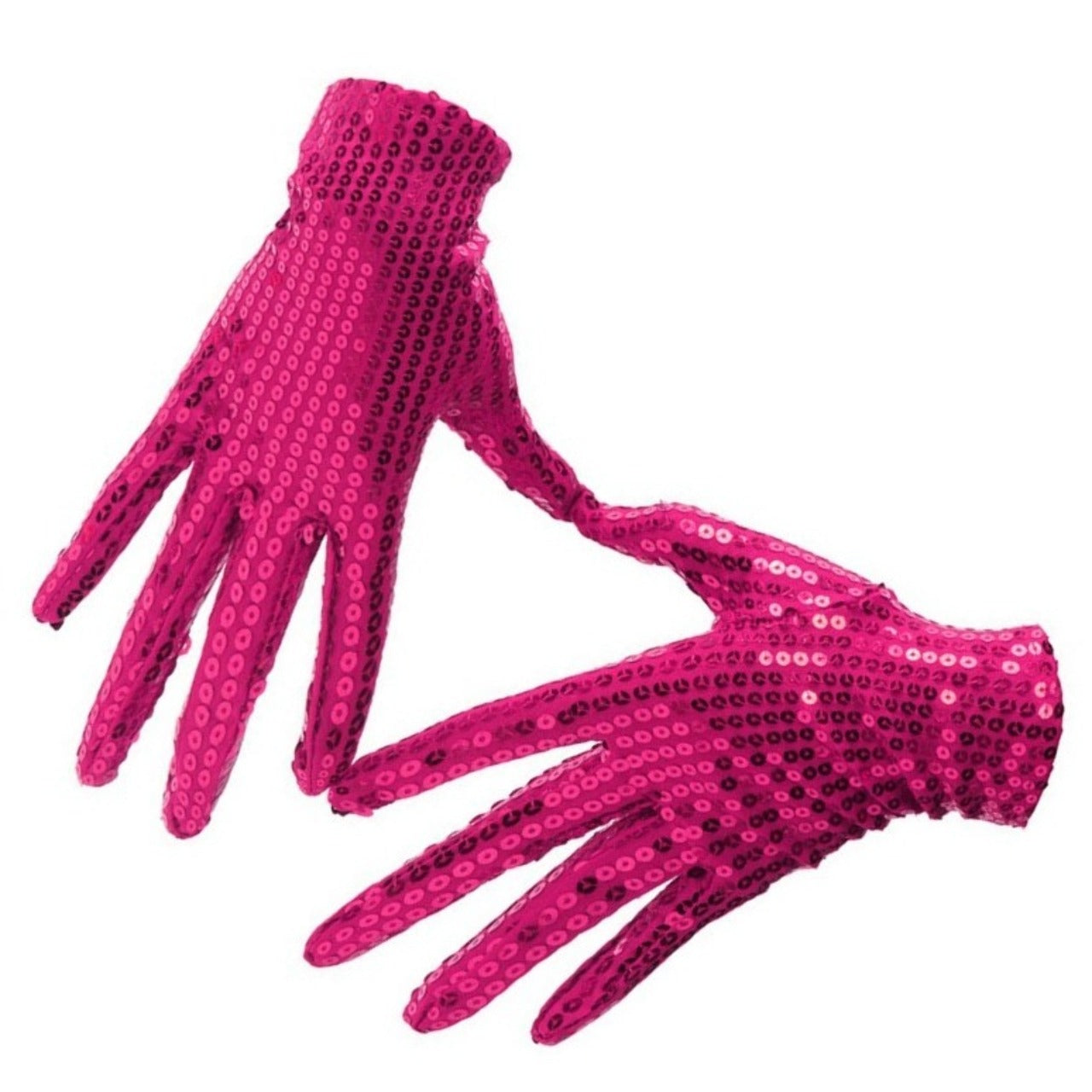 Fuchsiafarbene Paillettenhandschuhe