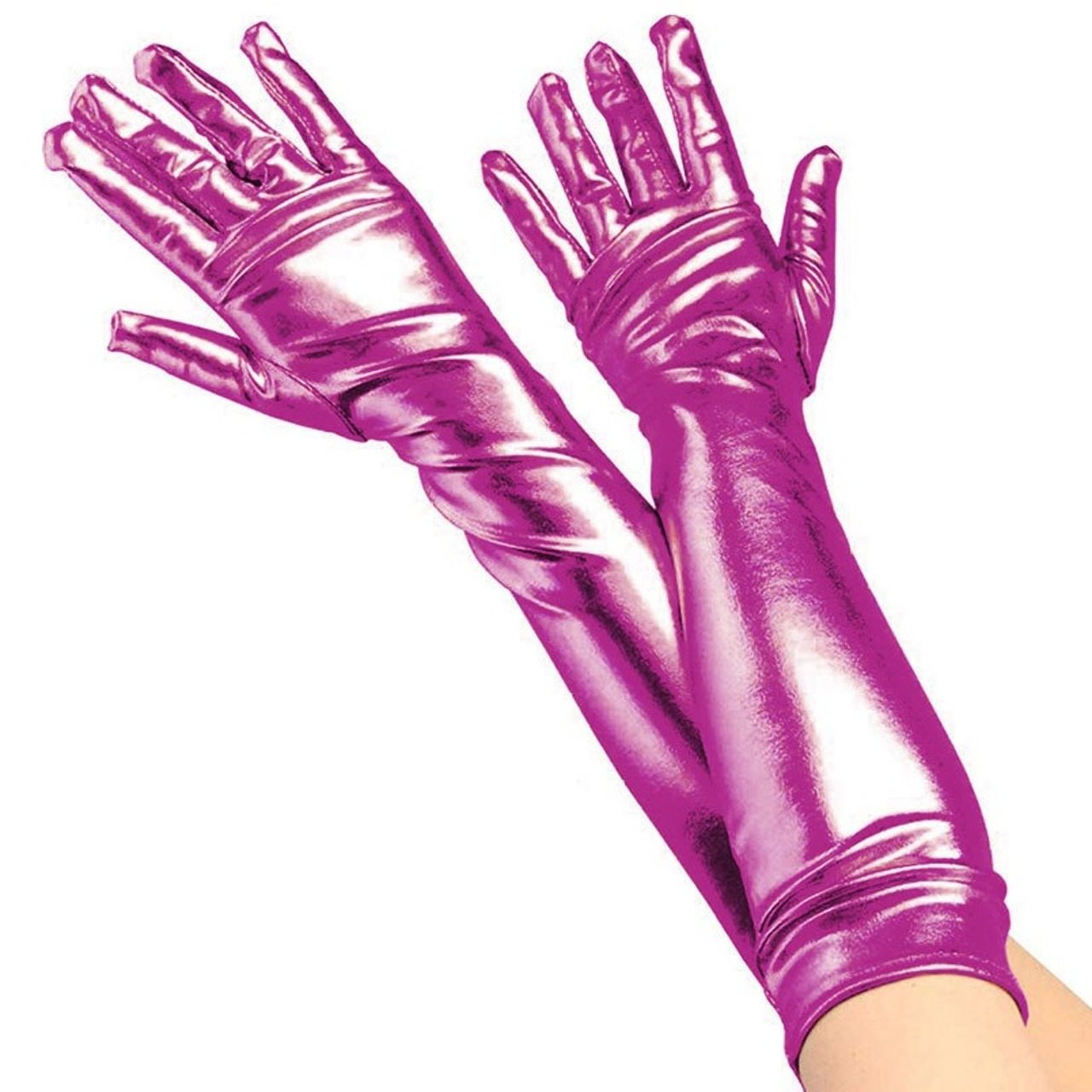 Lange metallische Fuchsia-Handschuhe