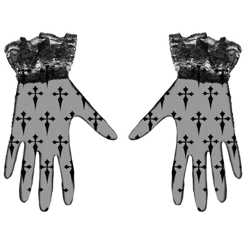 Gothic Handschuhe mit Kreuzen