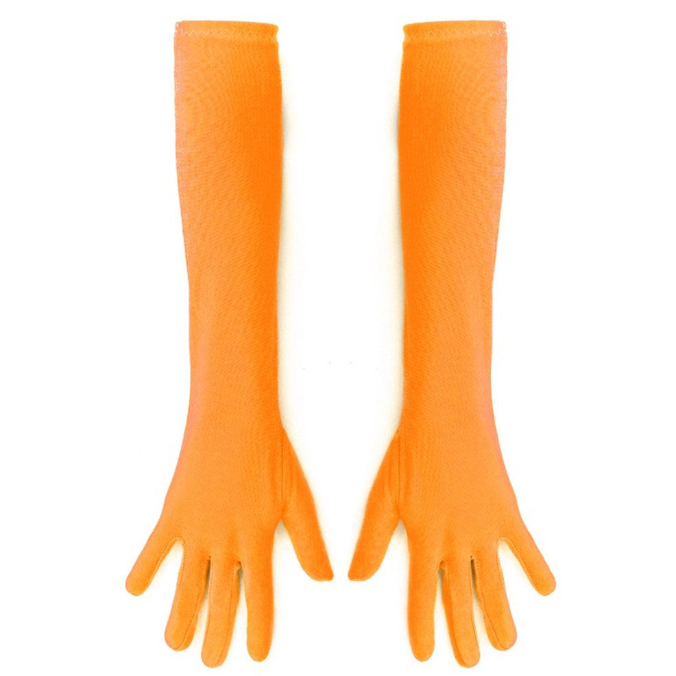 Lange orangefarbene Eco-Handschuhe