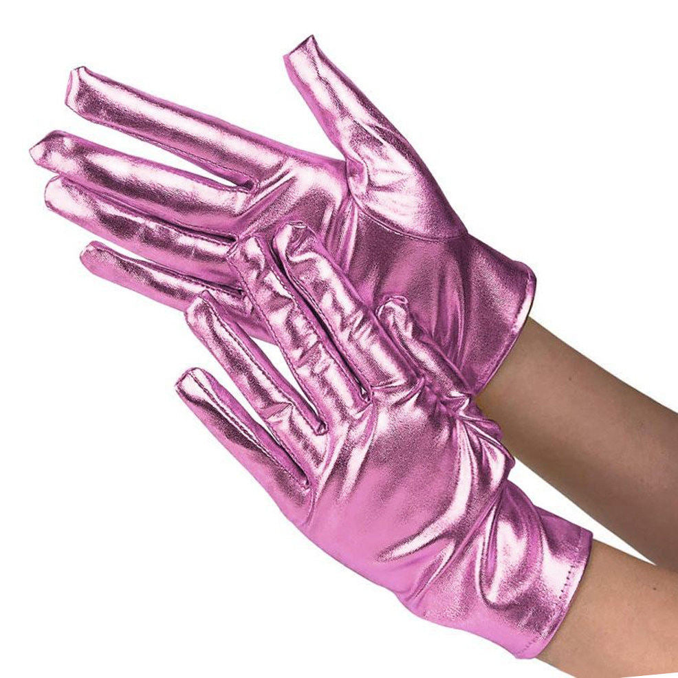 Metallisch rosa Handschuhe