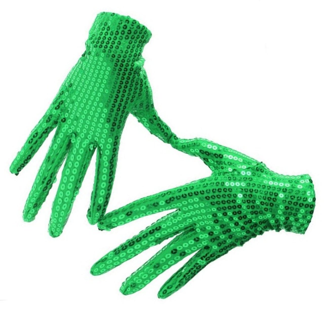 Grüne Paillettenhandschuhe