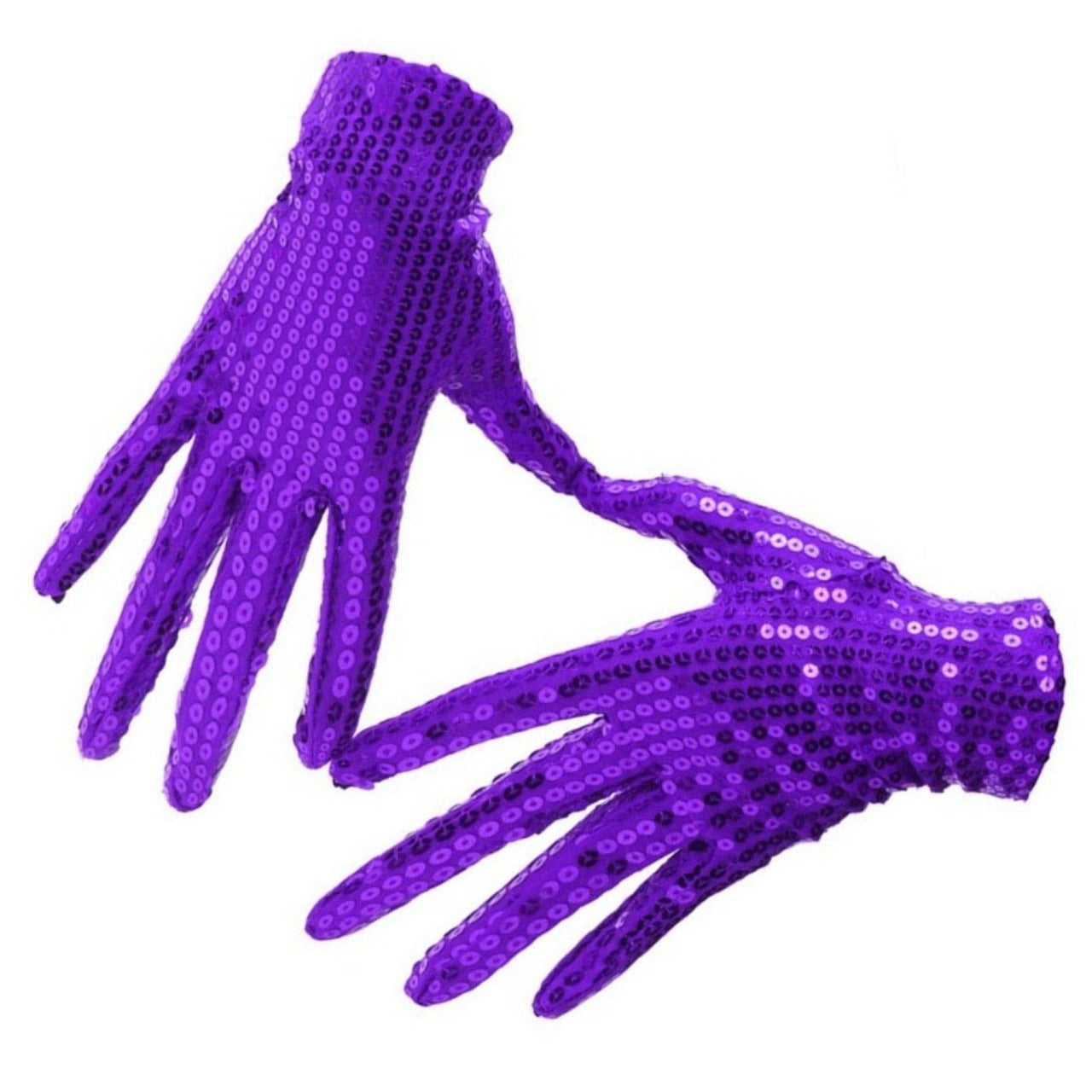 Violette Pailletten-Handschuhe