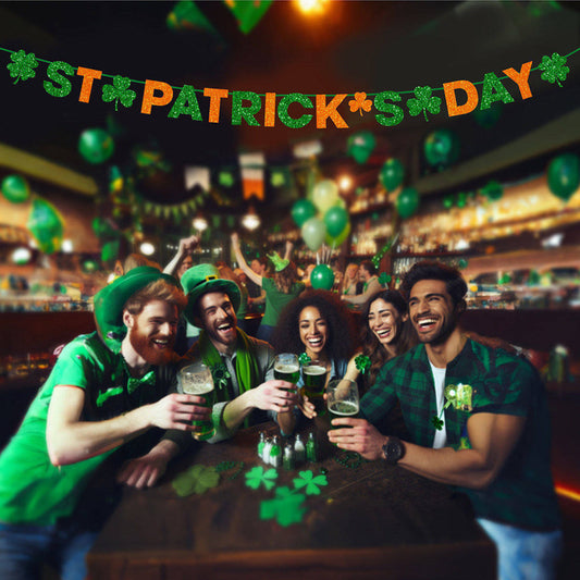 San-Patrick-Girlande Kleeblätter