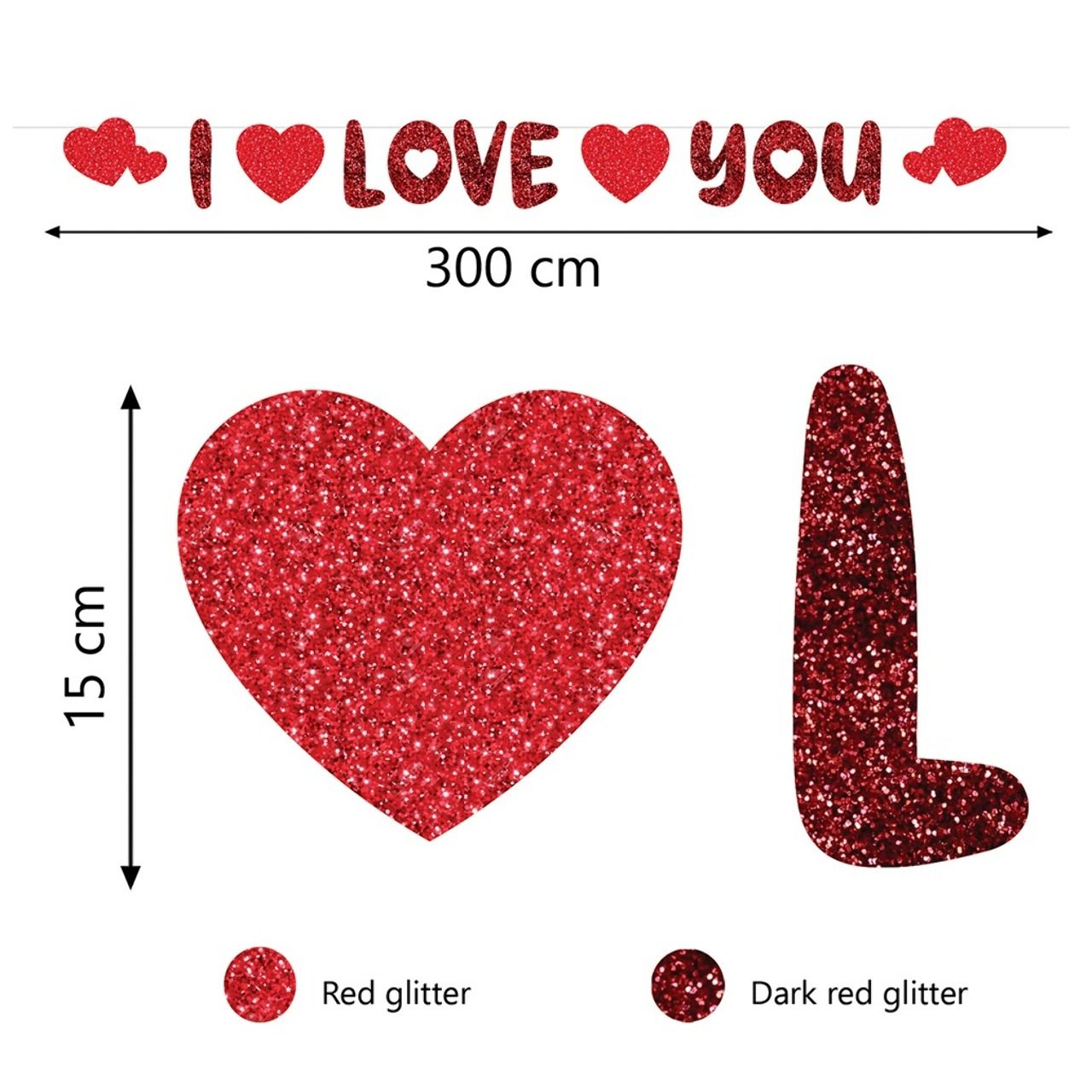 Valentinstag-Girlande "I love you"