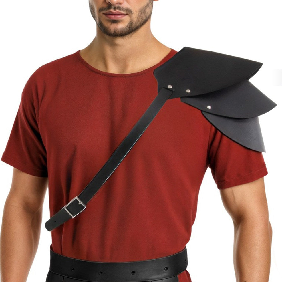 Schwarze Römischer-Gladiator-Schulterklappe