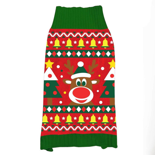 Weihnachts-Pullover für Haustiere - Rentier-Motiv