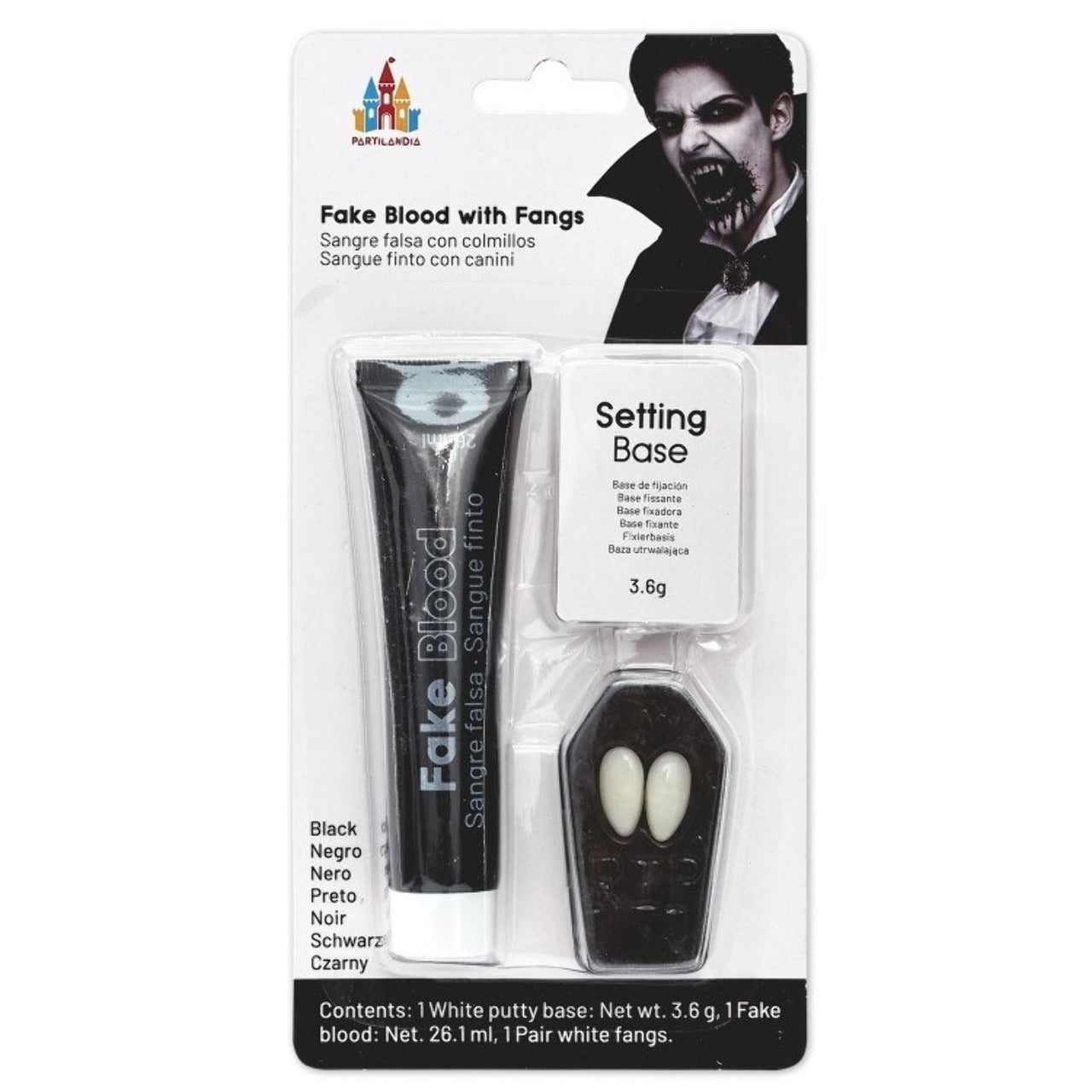 Kit mit Reißzähnen und schwarzem Blut