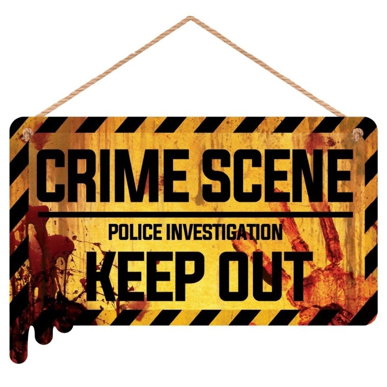 Gruselschild Mordszene