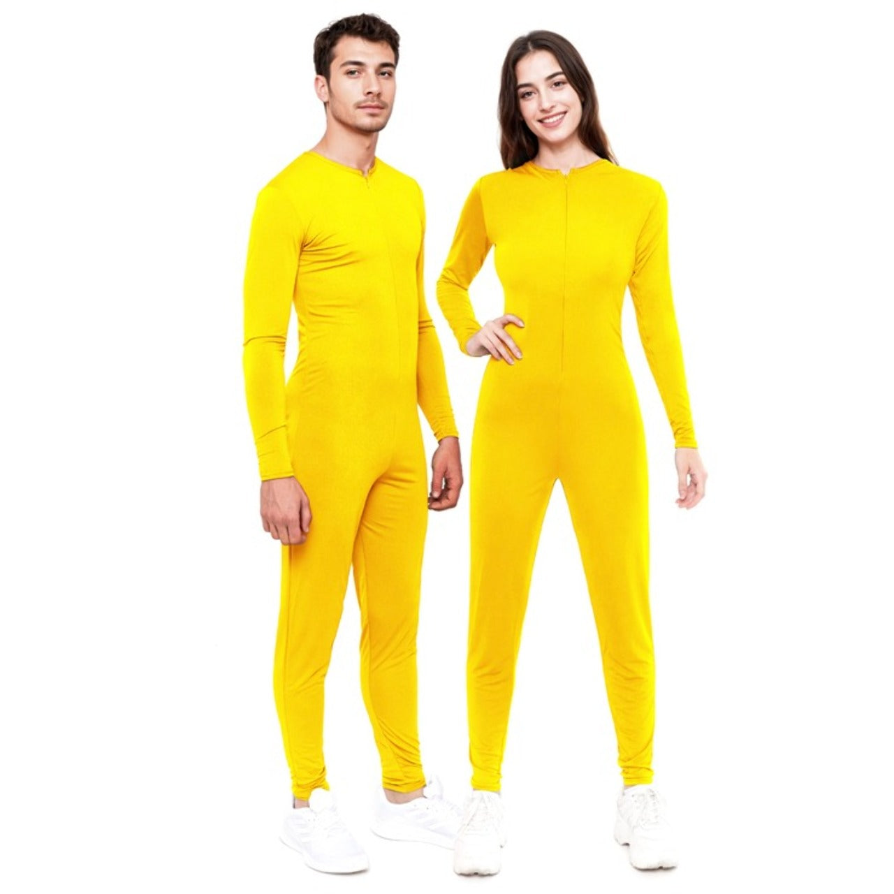Gelbe Netzstrumpfhose für Erwachsene