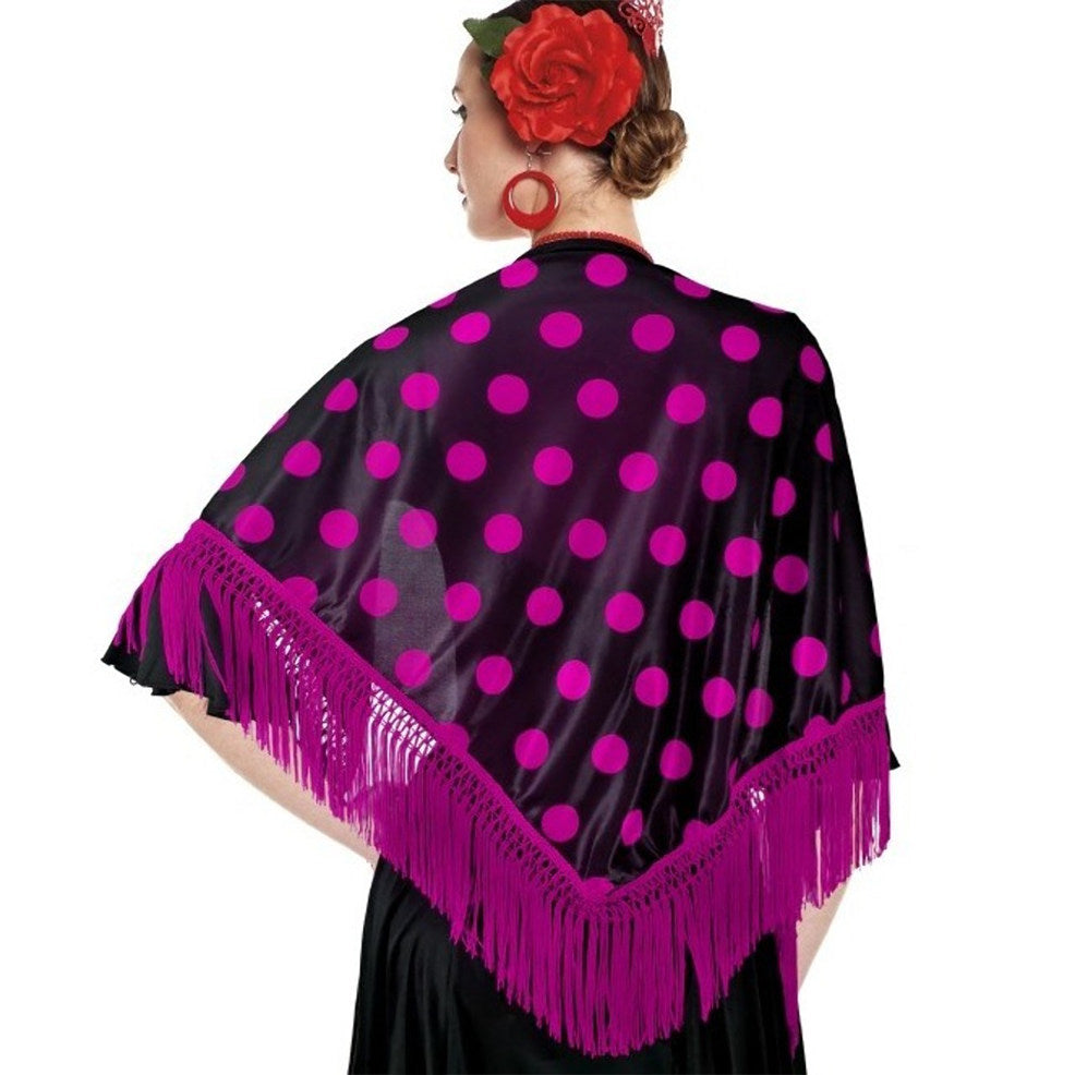 Schultertuch fuchsia, gepunktet