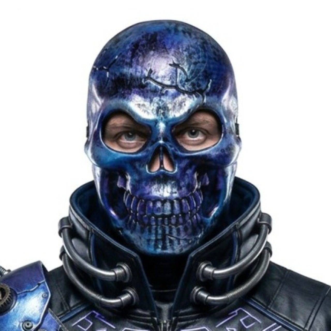 Blaue Totenkopf-Maske