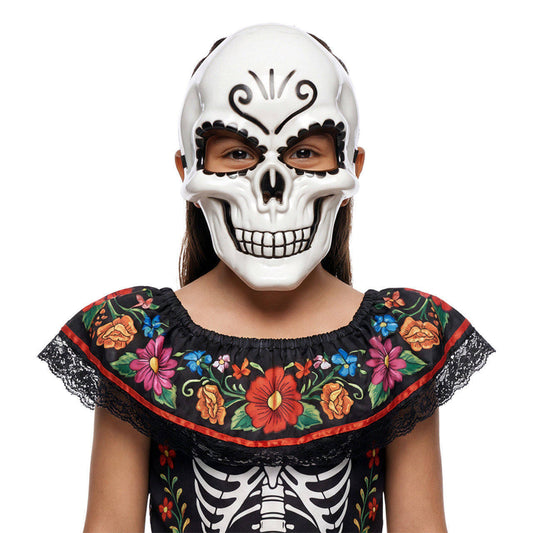Weiße Catrina-Maske