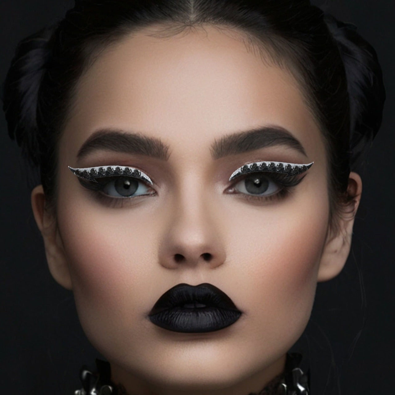2er-Pack schwarze Augen-Glitzersteine