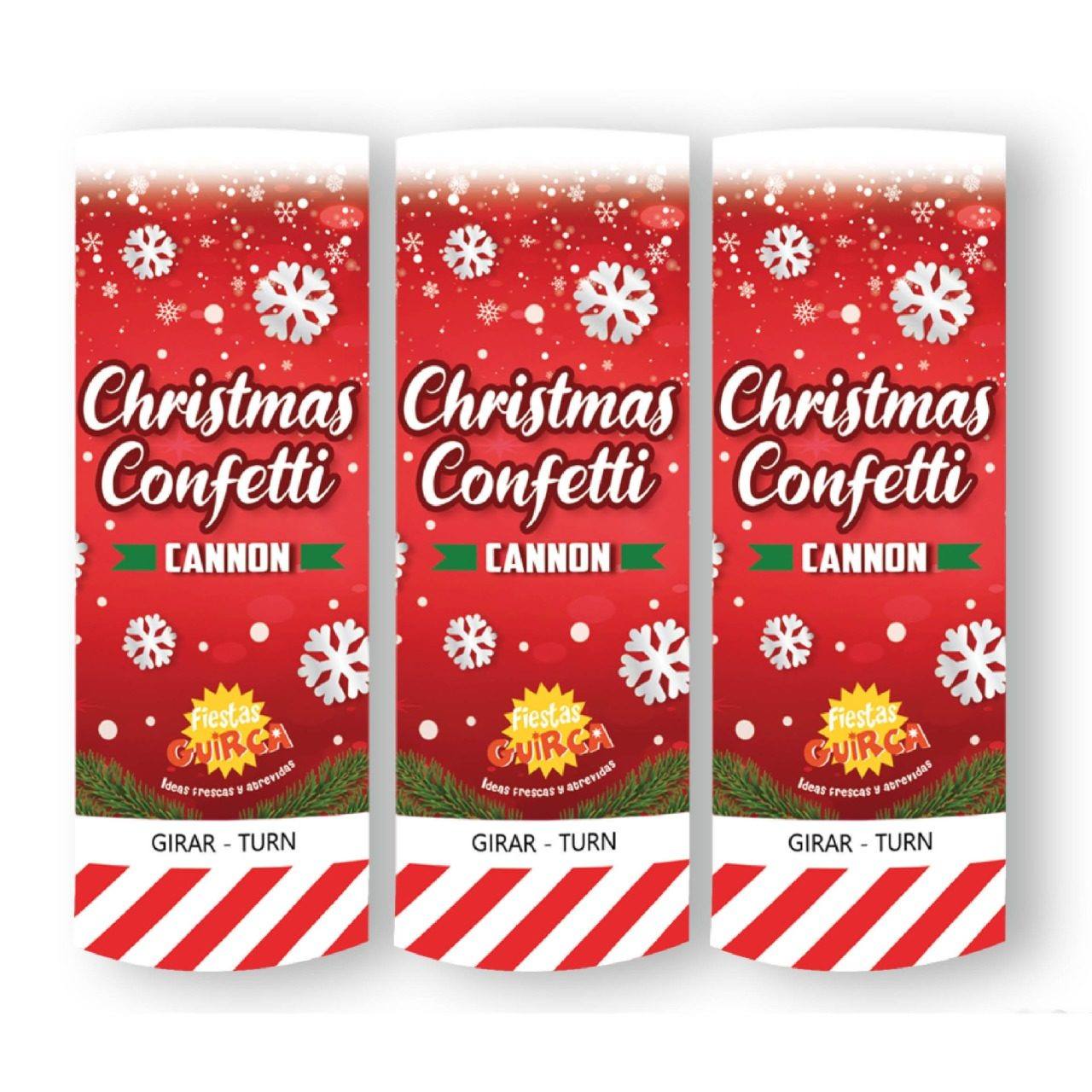Pack 3 Konfetti-Kanonen Weihnachtsschneeflocken