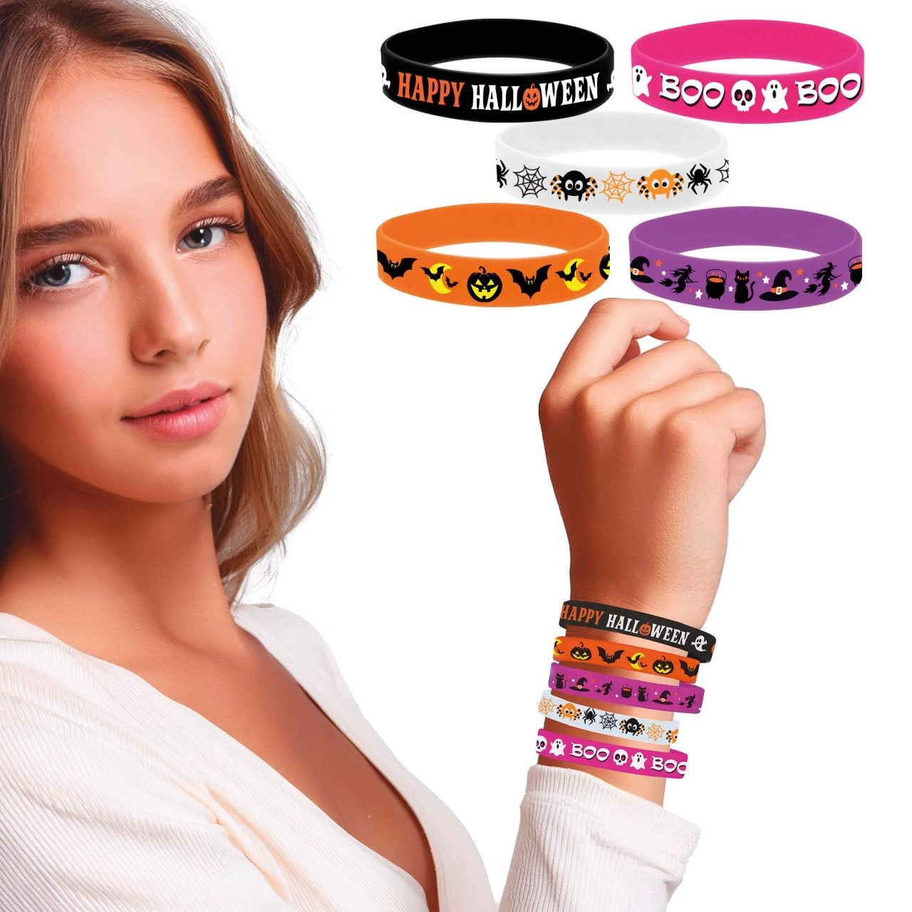 Pack mit 5 Halloween-Armbändern