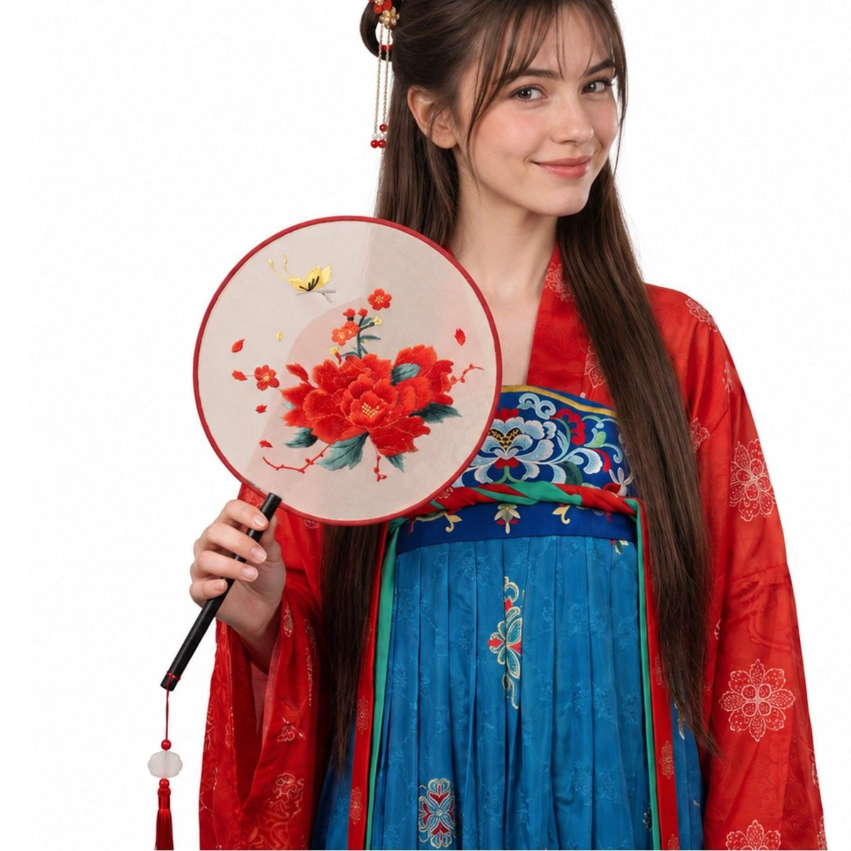 Chinesischer Fächer mit Blumen