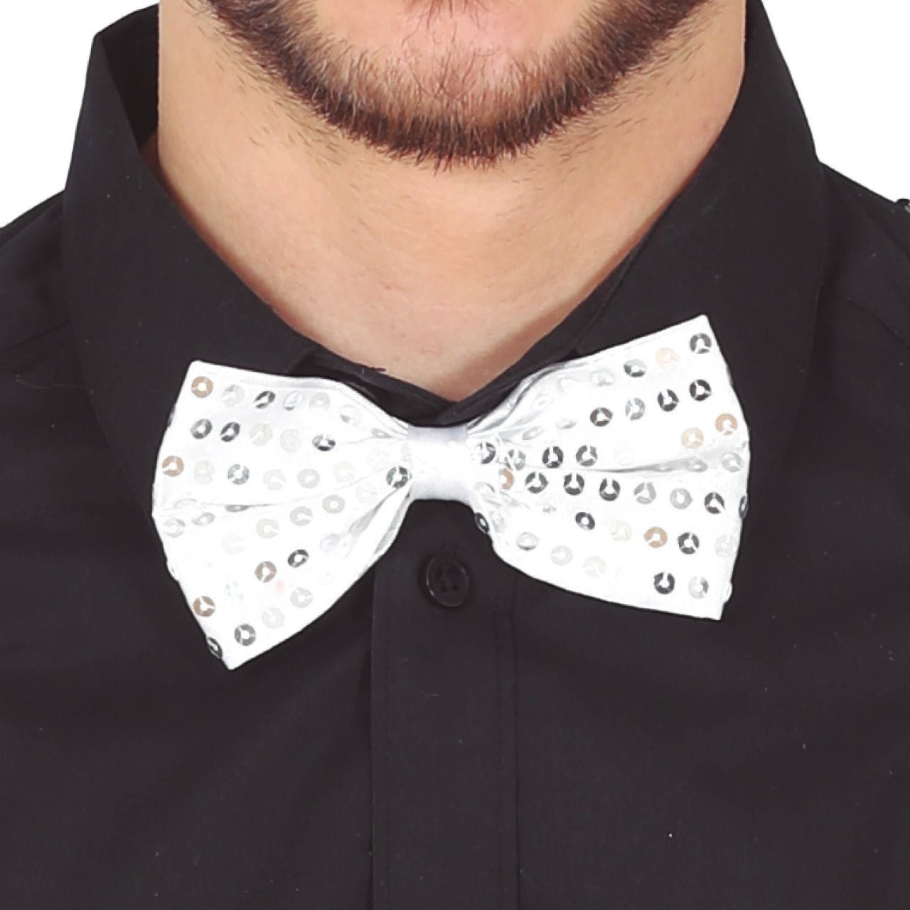 Silberne Pailletten-Fliege