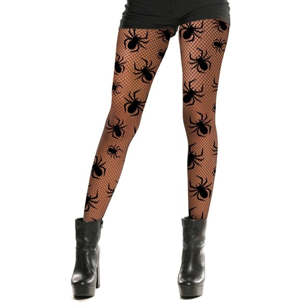 Netzstrumpfhose mit Spinnen