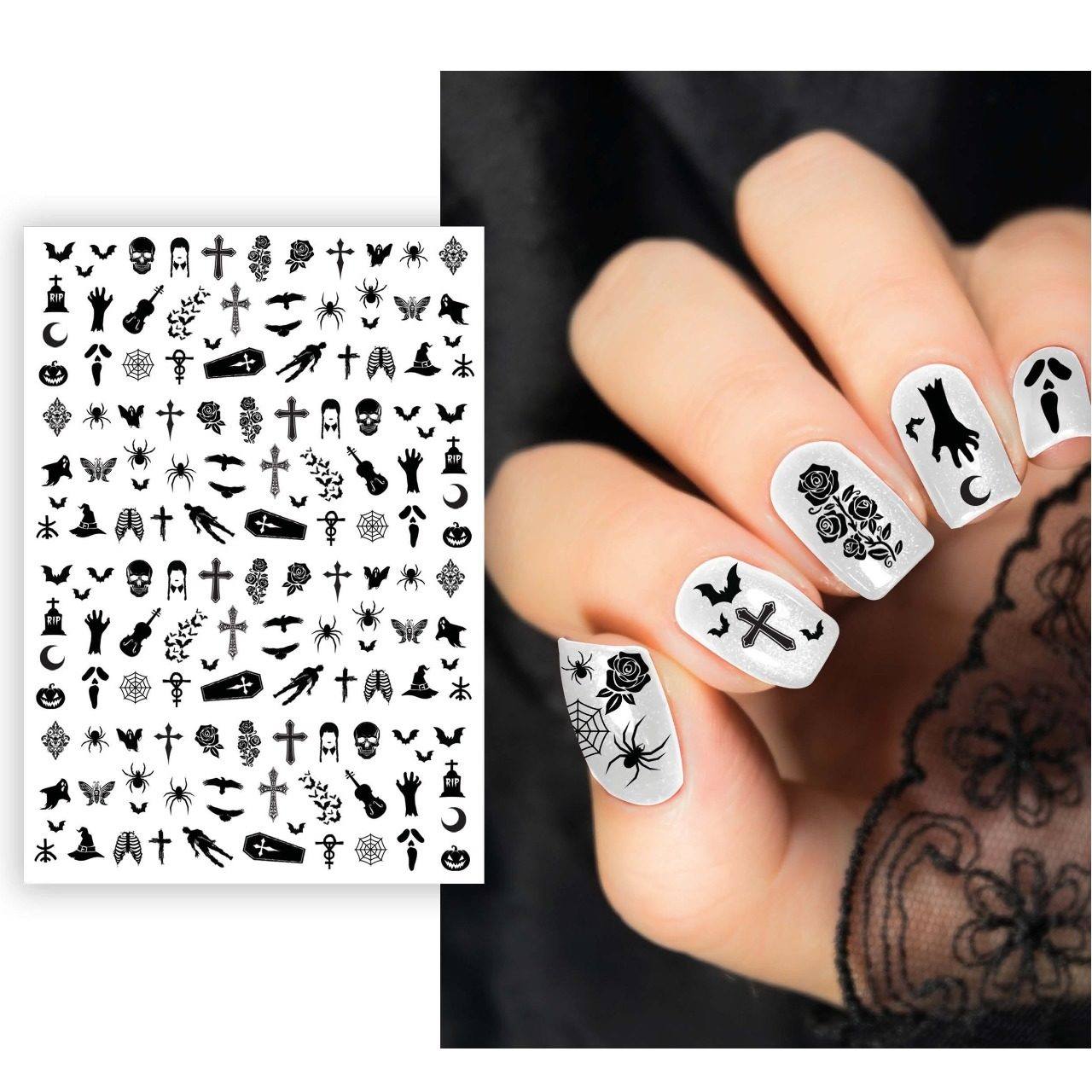 Halloween-Nagelaufkleber