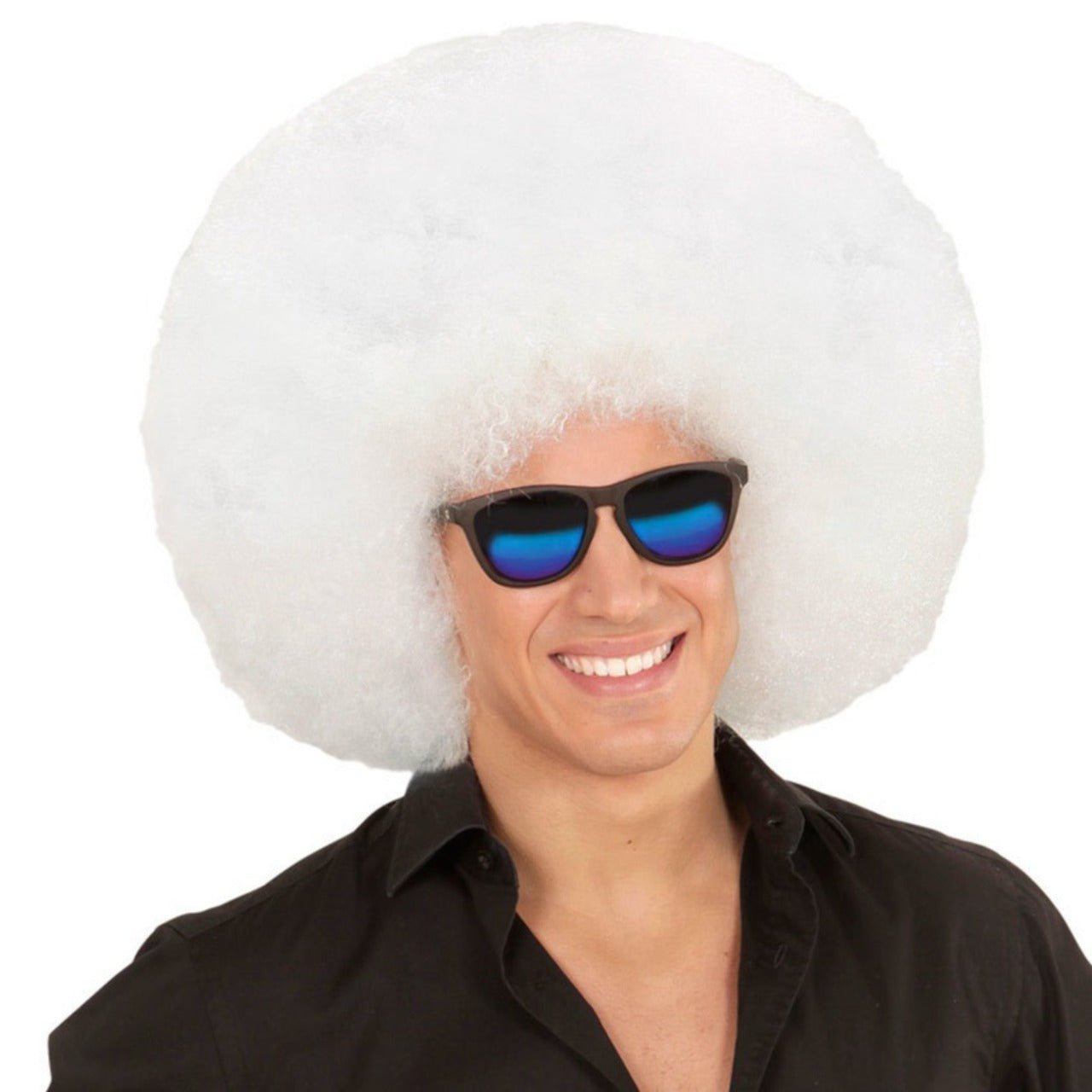 Weiße Afro-Perücke Super-groß