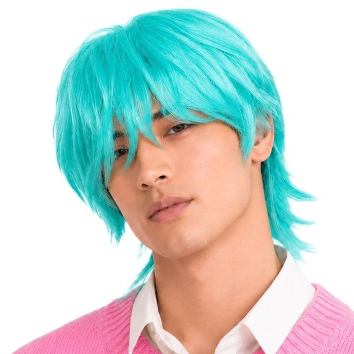 Blaues K-Pop-Sänger-Dämon-Perücke