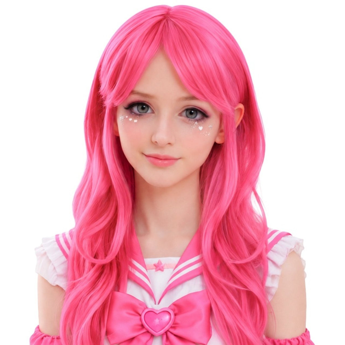 Lange Fuchsia-Cosplay-Perücke