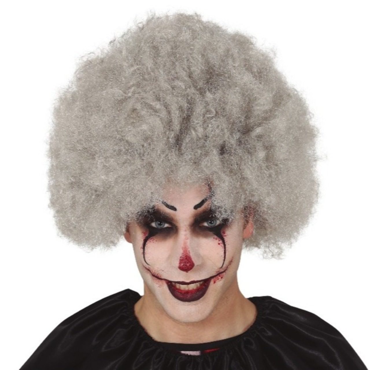 Lockige graue Perücke