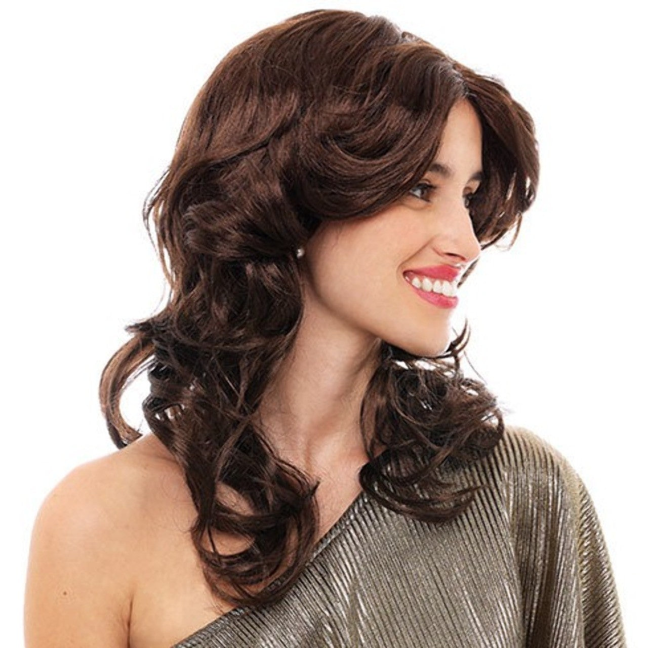 Disco Perücke braun