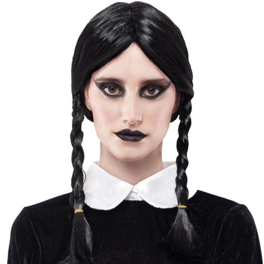 Gruseliges Gothic Mädchen Perücke Zopf